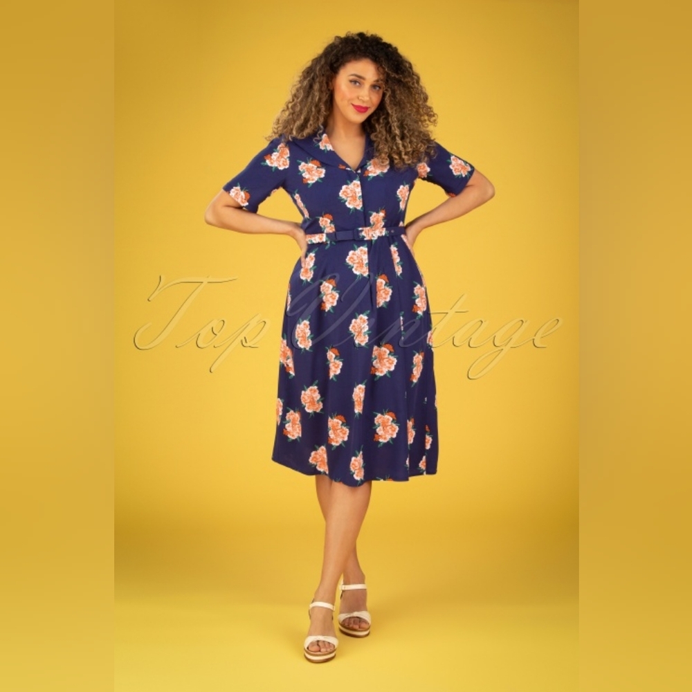 Collectif Alberta 40s Spring Floral Dress